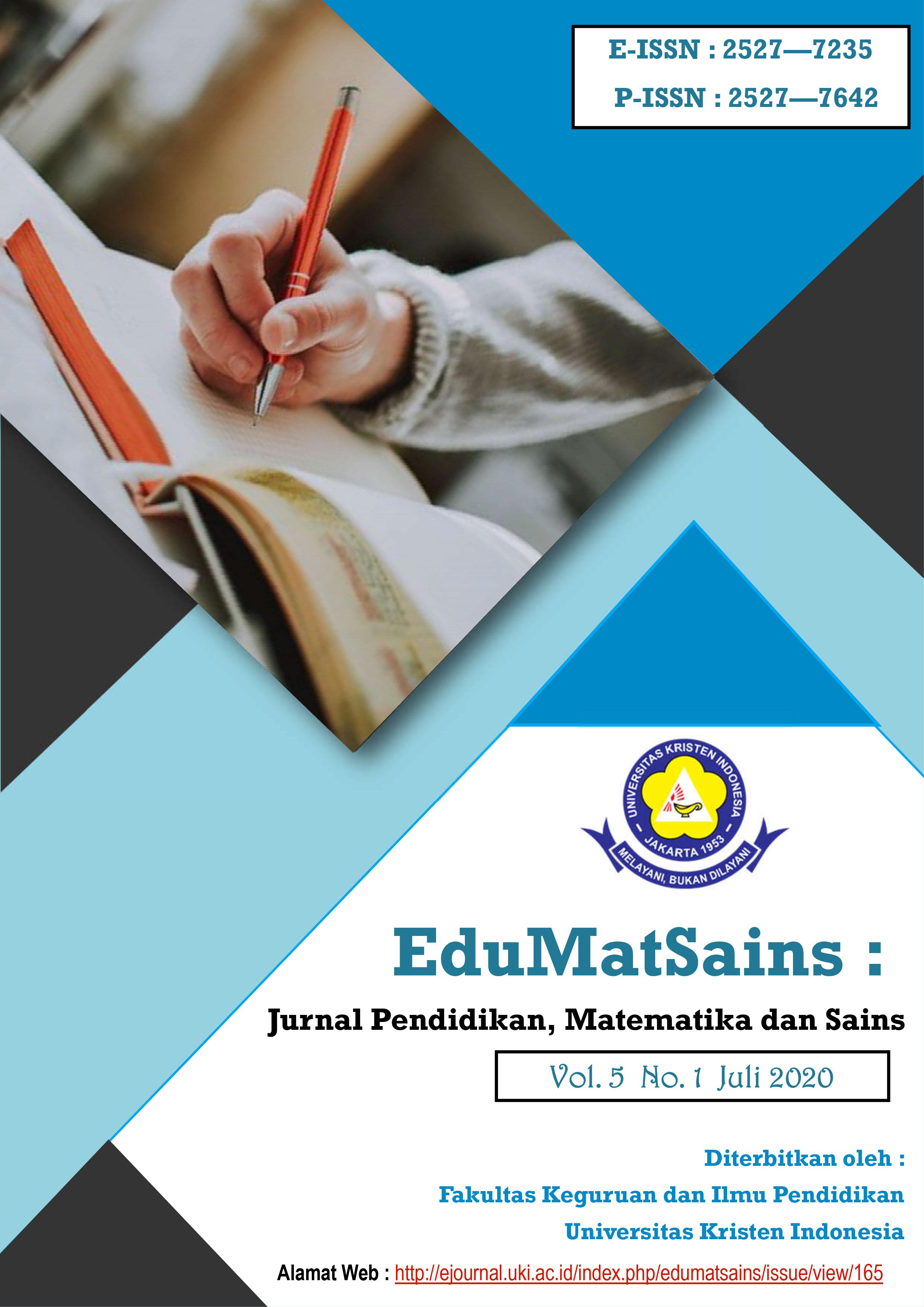 Edumatsains Jurnal Pendidikan Matematika Dan Sains