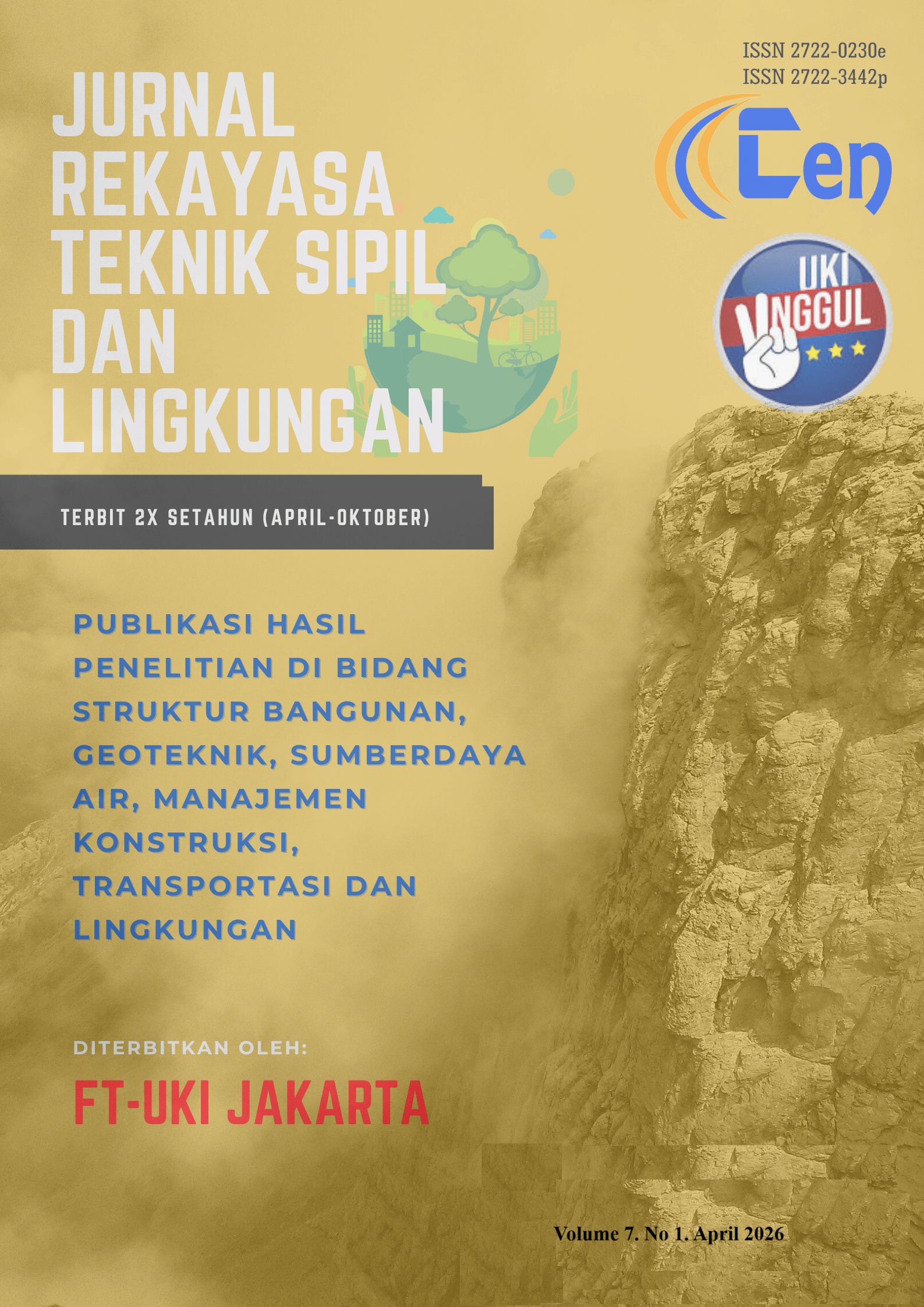 					View Vol. 7 No. 1 (2026): Vol. 7 No. 1 (2026): Jurnal Rekayasa Teknik Sipil dan Lingkungan, APRIL 2026, ISSN 2722-0230 (Online)
				